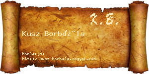 Kusz Borbála névjegykártya