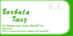 borbala kusz business card